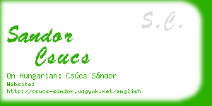sandor csucs business card
